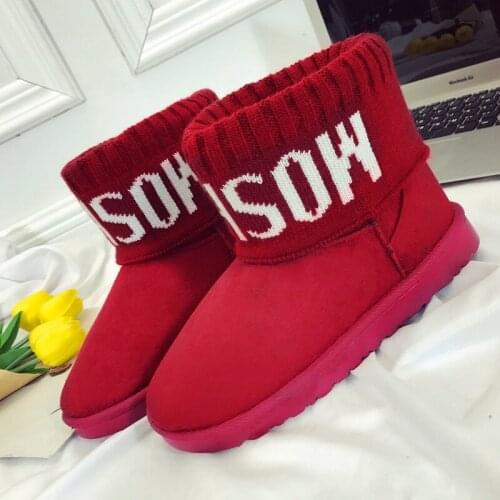 Cute Womens Snow Boots Leather Warm Short-tube Waterproof Cotton Shoes Rubber Non-Slip Plus Velvet Wearable Winter Boots Shoes