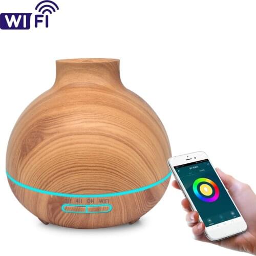 Smart Wifi Wireless 400ml Aroma Essential Oil Diffuser Ultrasonic Air Humidifier 7 Color LED Lights Phone App