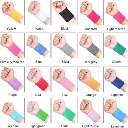 Sport Wristband Colorful Cotton Unisex Sport Sweatband Wristband Wrist Protector Running Badminton Basketball Brace