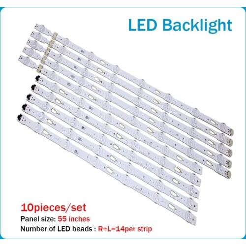 LED Backlight strip 6+8 lamps For Samsung 55 inch TV E306084/E251781 MU6100-55INCH-R/L-8/6EA-170724/170724-4*1.5 Anode tv parts