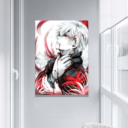 Japanese Anime Figure Poster Ken Kaneki Home Living Bedroom Decoration Wall Art Nordic Canvas Picture One Piece Frames