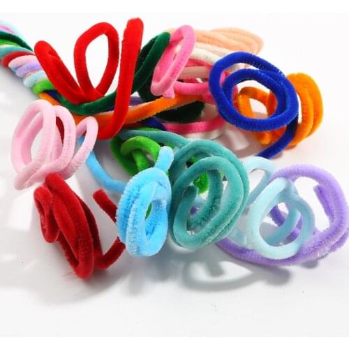 1 Meter Colorful Encryption Plush Root Twisting Rod Plush Bend Soft Felt Wire Strip DIY Ornament Handmade Materials Accessories