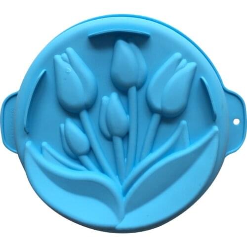 1 Pcs New Style Food Grade Big Size Silicone Tulip Cake mold,cake pans,baking Pans Silicone Soap Mold E387