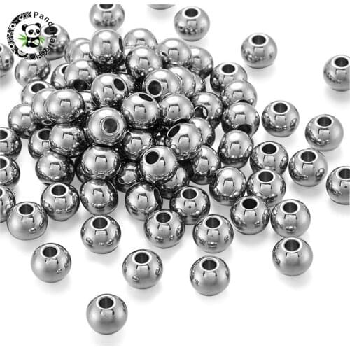 100pcs 304 Stainless Steel Rondelle Spacer Beads for Jewelry Making 8x6mm Hole: 3mm