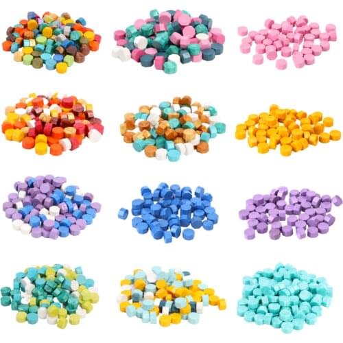 Fire Painting Sealing Wax Pills Grain 100Pcs Retro Octagon Granules Stamping Envelopes Customs for Valentine Presents