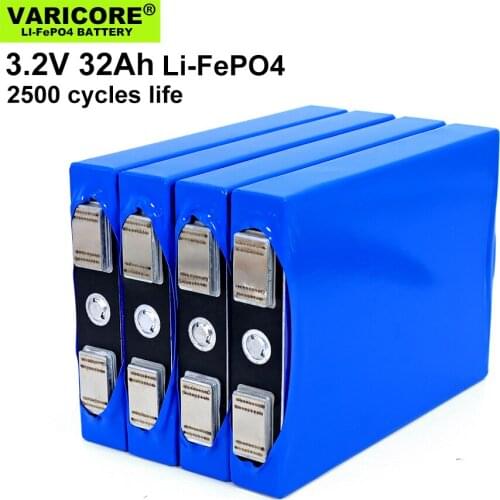 4PCS VariCore 3.2V 32Ah battery pack LiFePO4 phosphate 32000mAh 12V 24v Motorcycle Car motor batteries modification Nickel
