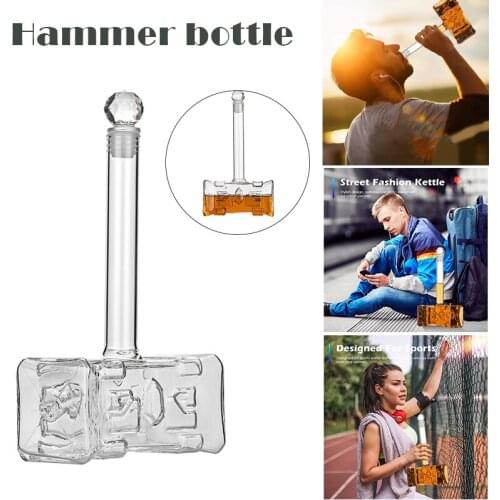 400ml Thors Hammer Glass Wine Bottle Creatives Vodkas Jug for Bar XH8Z