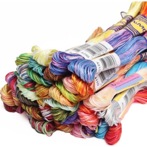 41 Variegated Mercerized Egyptian Cotton Embroidery Floss 8 meters per skein Color Variation Cross stitch Thread