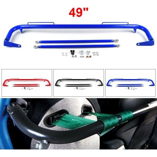 49" Stainless Racing Protection Safety Seat Belt Chassis Harness Bar Rod Red Blue Black