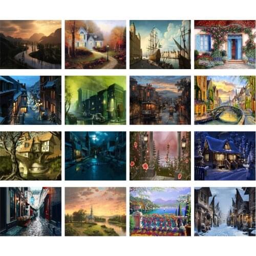 Diamond Painting 5D Diy Cartoon Architectural Landscape Cross Stitch Handmade Embroidery Square Round Diamond Home Decor