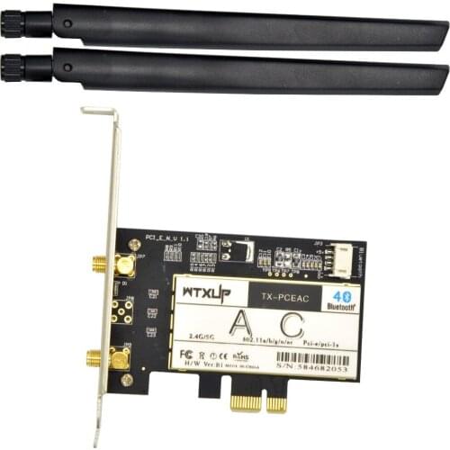 Wireless AC 7265 867Mbps 802.11AC Desktop PCI-E WiFi Adapter for Intel 7265AC + Bluetooth 4.2 Bettter Than Intel AC7260