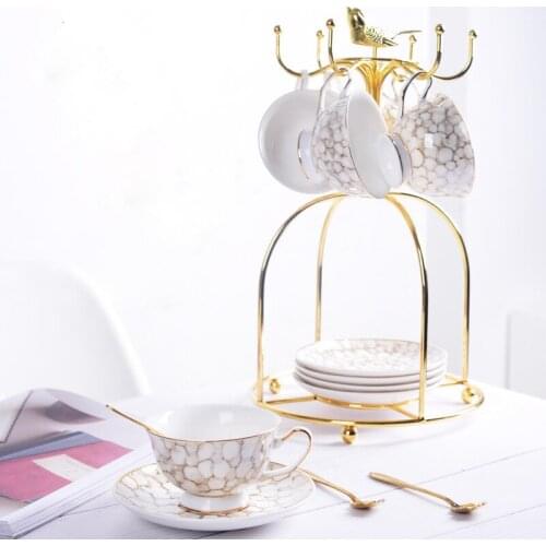 British Ceramic Coffee Cup Modern Minimalist High-end Cup and Saucer Set Home Restaurant Afternoon Tea Cup with Spoon