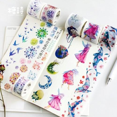 Ocean Whale paper washi tape dream catcher angel masking tapes for diary album scrapbooking decoration Stationery