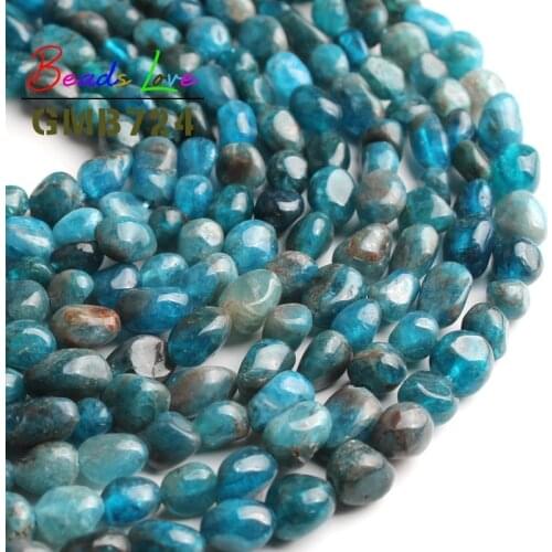 6-8MM Natural Stone Irregular Blue Apatite Loose Spacer Beads For Jewelry Making 15 Inches DIY Bead Bracelet Necklace Jewellery