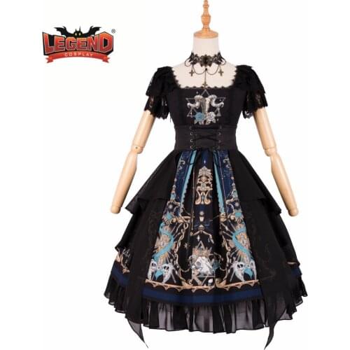 Black Gothic Style Womens Lolita JSK Dress Vintage Gorgerous lolita corset dress OP lolita dress cosplay dress