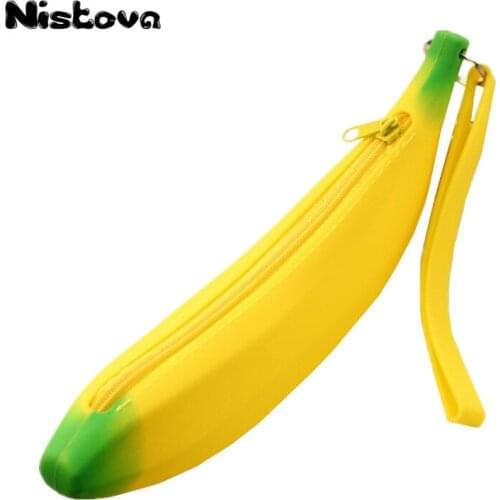 Childrens New Silicone Mini Cute Coin Purse Fashion Cute Banana Pencil Bag Unisex Creative Wallet Special Gift Student Wallet