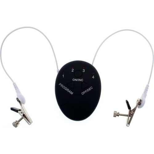 Electric Shock Breast Clitoris Pulse Stimulator Electro Shock Nipple Clamps Nipple Clips Massager BDSM Medical Themed Toys