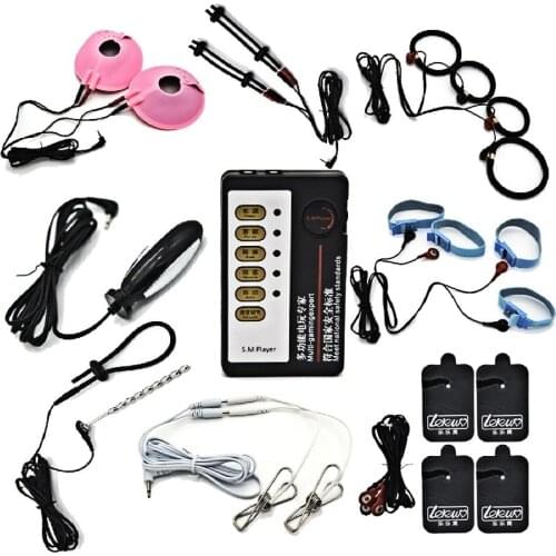Electro Shock Anal Plug Penis Cock Rings Massage Nipple Pads Clamps Medical Themed Toys for Men Electric Sex Stimulate