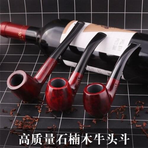 Briar Bullhead Filter Pipe Environmentally Friendly Cleaning 9mm Curved Handle Cigarette Holder pipes for smoking weed