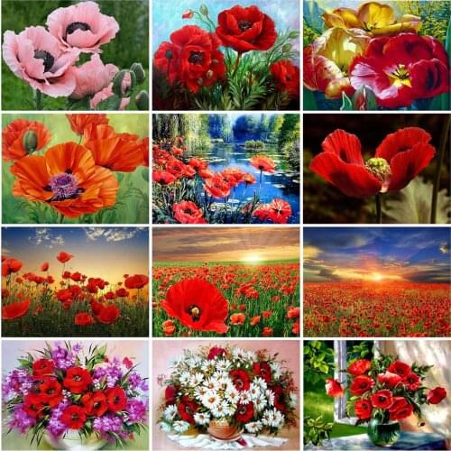 HUACAN Picture By Numbers Flowers HandPainted Kits Painting Art Dawing On Canvas DIY Home Decoration Gift