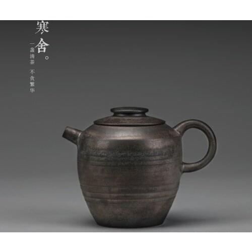 China Kung Fu teapot rough pottery iron glaze home tea ceremony Japanese ancient tea pot small teapot single pot kettle teaware