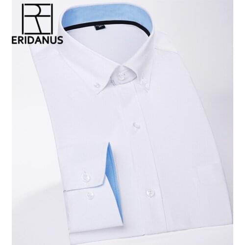 New Design 2017 Classic Striped Oxford Men Dress Shirts Long Sleeve Casual Breathable Slim Fit Male Top Men Shirt M601