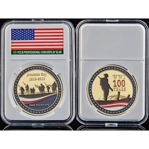 1918-2018 WWII USA Challenge Coin 100th Anniversary Great Seal Collectible Token US Coin