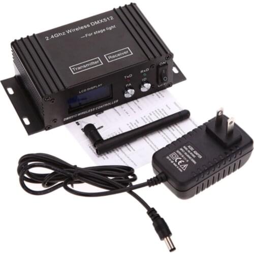 LCD DMX512 Controller Wireless Transmitter Receiver 2In1 Repeater DMX512 Wireless Receiver Transmitter Light Controller