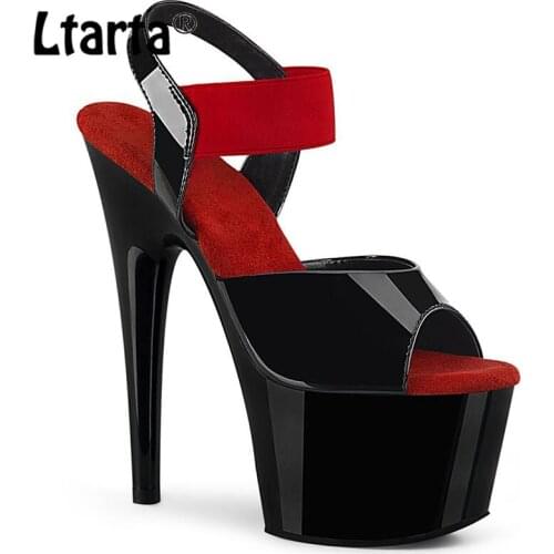 Ltarta 17cm Sandals Sexy Nightclub Pole Dance High Heels Hate The Sky High Stiletto Platform Model Catwalk Womens Shoes LYP
