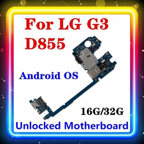 For LG G3 D855 Motherboard 100% Original Replaced Logic Board with Android System ROM 16gb / 32gb RAM 2G/3G Full Chips Tested MB