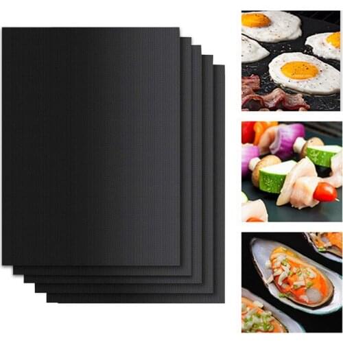 1/2/3/5PCs Barbecue Grill Mat Reusable Non-stick BBQ Cooking Baking Mats Covers Sheet Foil BBQ Liner Tool Kitchen Cooking Gadget