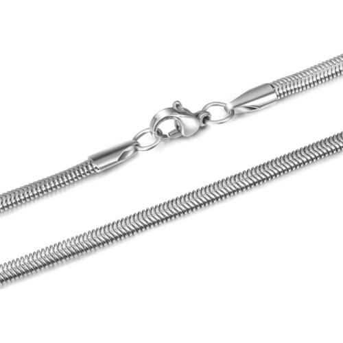 Fashion Titanium Steel Single Chain Womens Necklace Jewelry Flat Snake Chain Clavicle Chain for Pendant