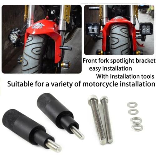 Motorcycle LED Headlight Fog Light Mountings Bracket Post Support Base Front Fork Headlight Universal Adjustable Mount Bracket