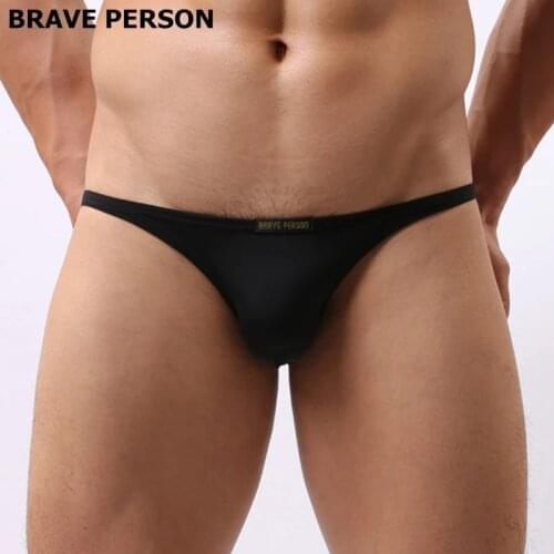 BRAVE PERSON Mens Sexy Underwear Male Mini Briefs Low Rise Smooth Nylon Underpants Male Panties B1133