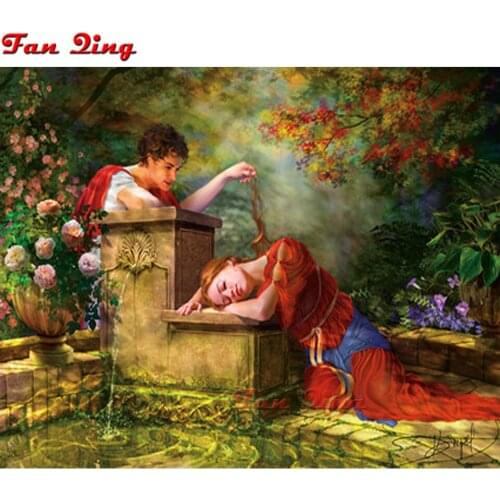 5D DIY Diamond Painting garden landscape Cross Stitch sweet couple Diamond Embroidery Kit Picture Of Rhinestones Decoration