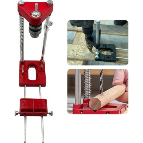 Drill Guide Woodworking Locator Kit Adjustable Drilling Guide Hole Puncher Positioner for Wood Bench Drill Press Machine