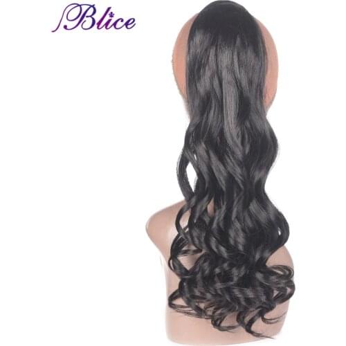 Blice Natural wavy Ponytails Pure Color Synthetic Ponytail Hair Extension Heat Resistant Wrap Round Hairpiece For Women