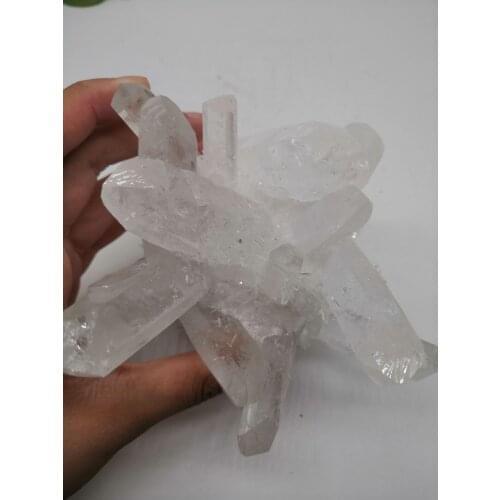 Natural Clear White Quartz Crystal Cluster Point Healing Stone