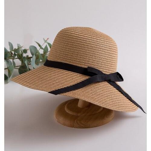 2020 New Fashion Lace Bow Summer Straw Hat Women Sun Hats Panama Cap Beach Hat Chapeu
