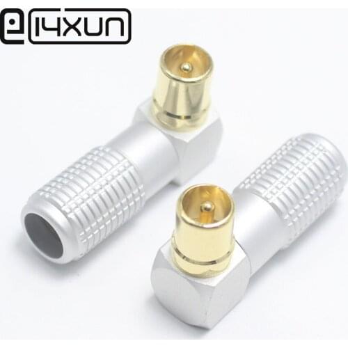 1pcs Bent F Female Turn 9.5 TV General Head Connector Inch Plug RF Revolution F Thread to 9.5 Interface