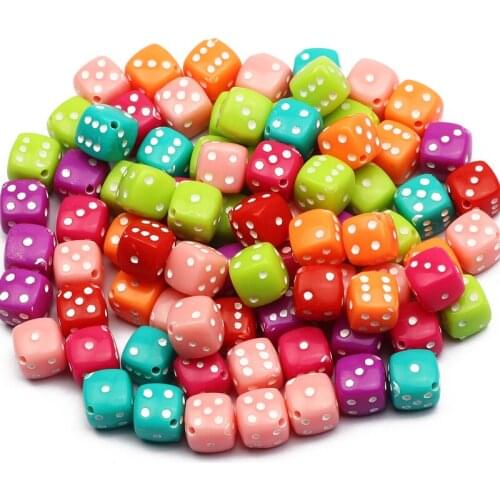 Colorful Mixed Square Acrylic Spacer Beads 8x8mm Dice Loose Beads For Jewelry Making DIY Necklace Bracelet Accessories