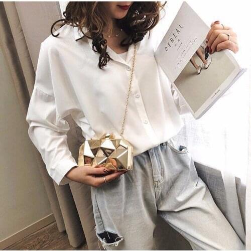 2021 Korean Version Of Ins Super Fire Irregular Three-Dimensional Small Bag Fashion Female Tide Net Red Metal Messenger Bag