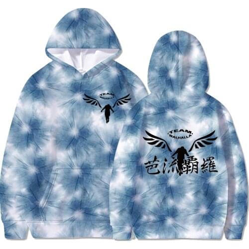 Tie Dye Hoodies Tokyo Revengers Valhalla Print Oversized Sweatshirt Tie Dye Anime Manga Tokyo Revengers Harajuku Hoody Clothes