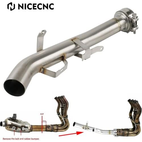 Motorcycle Muffler De-cat Pipe Stainless Steel Replaces Stock Catalyst For KAWASAKI Z900 2017-2019 Muffler De-cat Pipe R