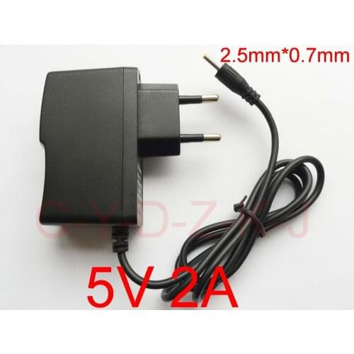1PCS High quality 5V 2A EU Plug DC 2.5mmx0.7mm Charger Power Adapter for Tablet PC Q88 Ainol Venus Flytouch 3