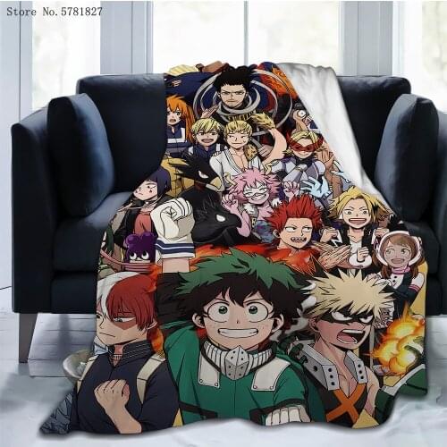 Japan Animation Sherpa Blanket My Hero Academia Throw Blanket Cartoon Home Weighted Blanket For Bedroom Blanket Decoration