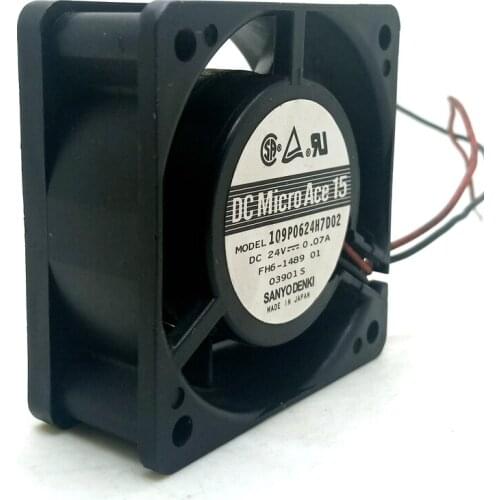 109p0624h7d02 For Sanyo 6025 24V CNC machine inverter fan double ball mute 6cm fan