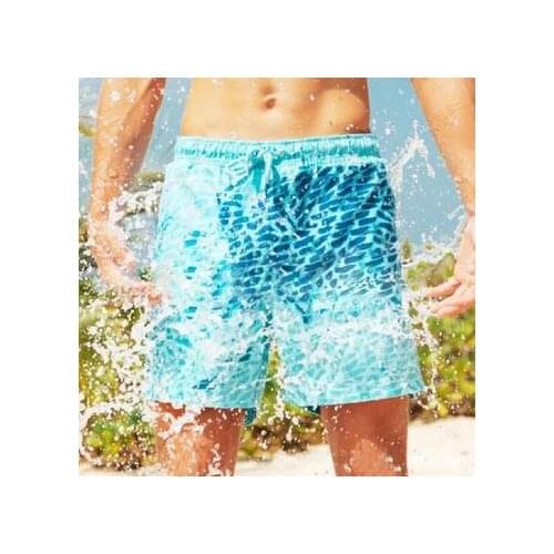 2020 Color Changing Swim Shorts for Boys Bathing Suit Quick Dry Beach Swimming Trunks Water Hot Discoloration Board Shorts men