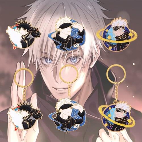 3pcs/set Jujutsu Kaisen Keychain Japanese Anime Alloy Brooch Keychain Set Cartoon Figure Yuji Itadori Nobara Kugisaki Cosplay