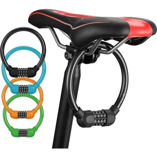 4 Colors Bicycle Code Lock Portable Security Anti-theft Lock Steel Wire Lock Password Steel Wire Lock